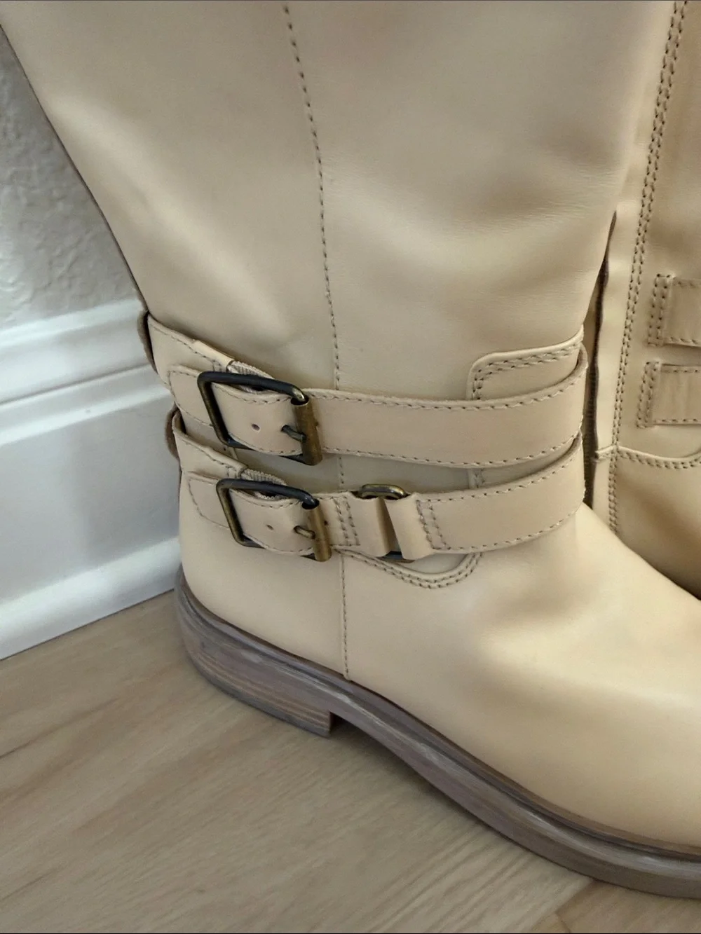 Sam Edelman Freda Boot.  Tall Cream Riding Boots.